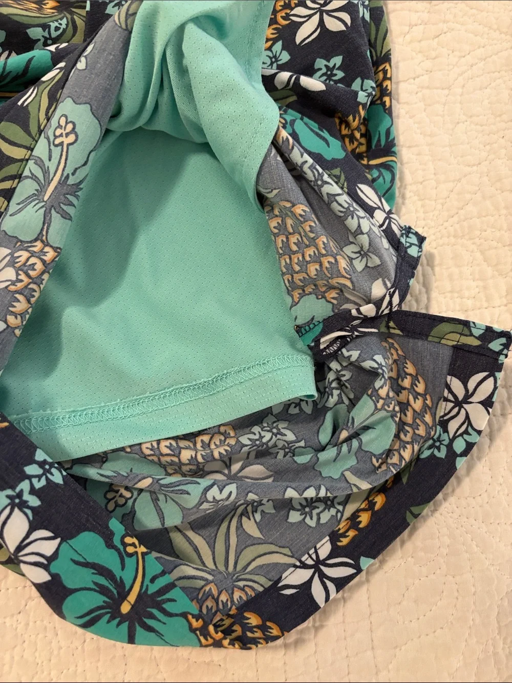 Men's Pineapple Floral Swim Shorts- Navy & Teal Reyn Spooner Goodfellow Co 7 in